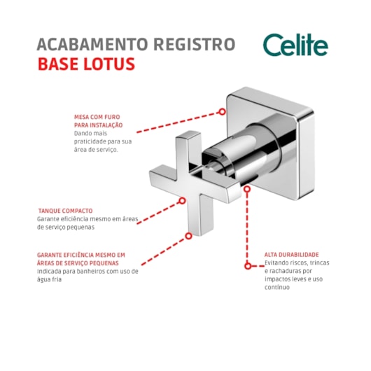 Acabamento De Registro Base Deca Lotus 1/2 3/4 1 Cromado Celite - Imagem principal - 25a8e47f-78be-4cd4-8a3c-66085dccc544