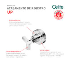 Acabamento De Registro Base Deca Up 1/2 3/4 1 Cromado Celite