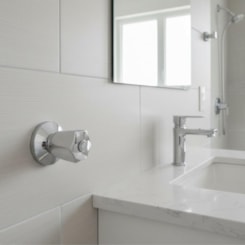 Acabamento Luny p/ Registro Base Deca e Similares de  1/2, 3/4 e 1 Cromado Romar