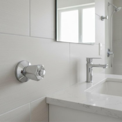 Acabamento Luny p/ Registro Base Deca e Similares de  1/2, 3/4 e 1 Cromado Romar