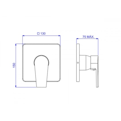 Acabamento Misturador Monocomando Ducha Higiênica Alta E Baixa Pressão Level Red Gold Deca