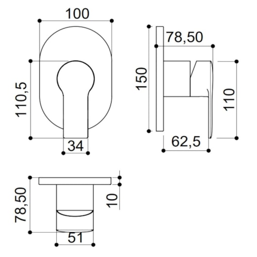 Acabamento Misturador Monocomando Para Ducha Higiênica Deca Kr6667 Cromado Kromma - Imagem principal - 0c4a6237-de7d-4069-b00a-2f9f559d72d1