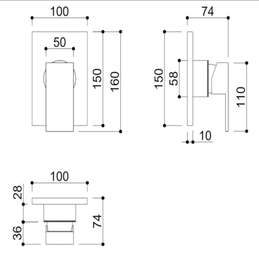 Acabamento Misturador Para Chuveiro Docol Kr7706 Dourado Kromma 4,5cm - Imagem principal - 355b88c5-76d3-44bf-b286-8acf627e7d54