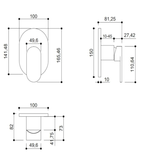 Acabamento Misturador Para Chuveiro Para Base Docol Kr802 Cromado Kromma 4,5cm - Imagem principal - c0c4b926-eb7d-41c3-9818-808ff2820f1d