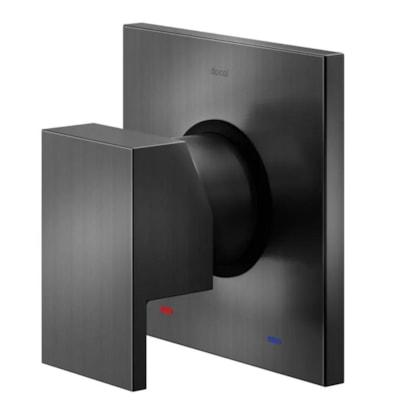 Acabamento Monocomando Base Deca Para Chuveiro e Ducha Higiênica New Edge Grafite Escovado Docol