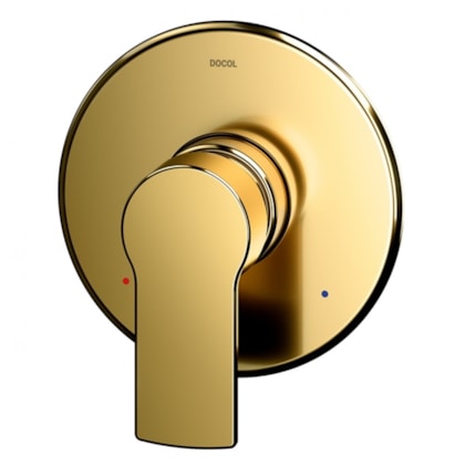 Acabamento Monocomando Para Chuveiro E Ducha Higiênica Argon Ouro Polido Docol