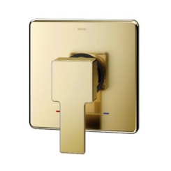 Acabamento Monocomando Para Chuveiro E Ducha Higiênica Base Deca Edge Ouro Polido Docol