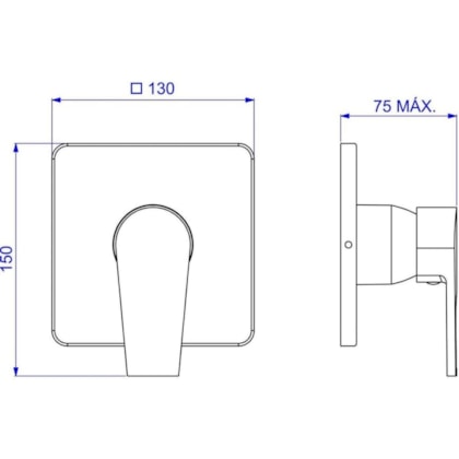 Acabamento Monocomando Para Chuveiro Level Black Noir Deca