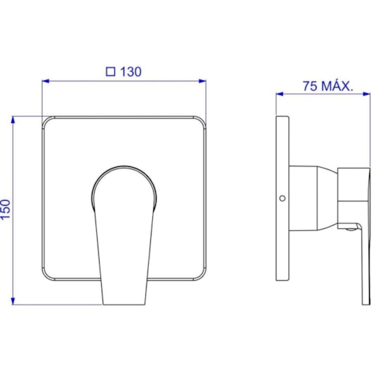 Acabamento Monocomando Para Chuveiro Level Black Noir Deca - Imagem principal - 834cb798-bd3f-42de-8adc-e7509b5fdefe