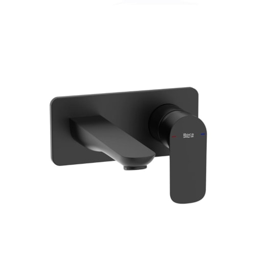 Acabamento Monocomando Para Lavatório De Parede Cala Matte Black Roca - Imagem principal - e3853b58-91fd-4ee0-8b9f-c55b21c83cda