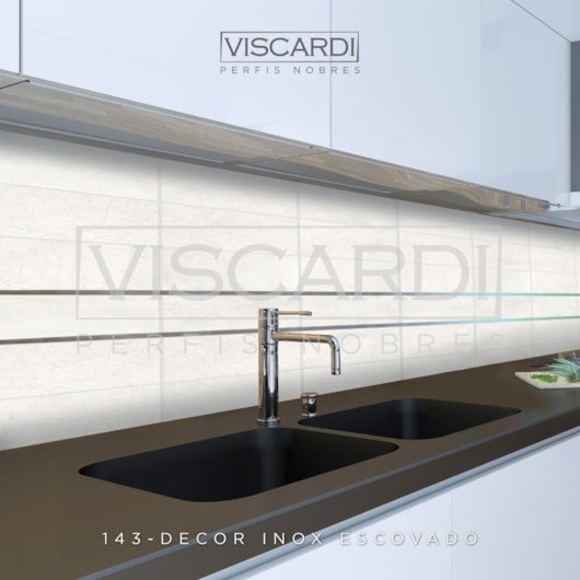 Acabamento P/ Piso/Parede Decor 143 Inox Escovado Aço Inox 304 Viscardi - Imagem principal - 595ad882-7424-4980-aeb7-c4370b1f33a3
