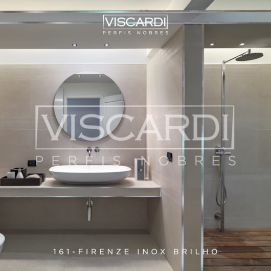 Acabamento P/ Piso/Parede Firenze 161 Inox Brilho Aço Inox 304 Viscardi - Imagem principal - 92e6ec1c-5a0d-45e1-9240-5907672a19cb