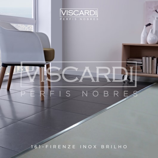 Acabamento P/ Piso/Parede Firenze 161 Inox Brilho Aço Inox 304 Viscardi - Imagem principal - 5b7a71b0-3732-4ed4-86fd-96f49816d057