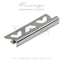 Acabamento P/ Piso/Parede Firenze 161 Inox Brilho Aço Inox 304 Viscardi