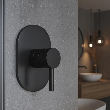 Acabamento Para Misturador De Chuveiro Base Deca Black Matte Drop