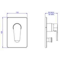 Acabamento Para Monocomando 4 Vias Level Black Noir Deca