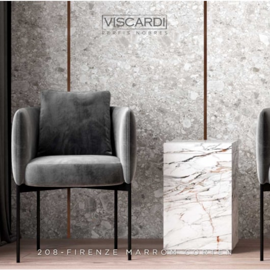 Acabamento Para Parede Firenze 208 Marrom Corten Pintura Eletrostática Viscardi - Imagem principal - 9d79a4b2-7a4c-4221-962f-f5b7b1ec8b78