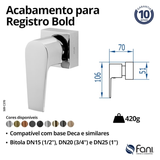 Acabamento Para Registro Base Deca Bold 370 3/4