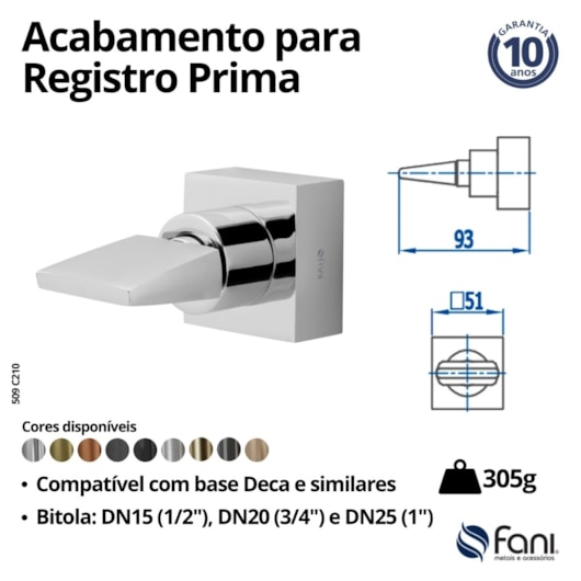 Acabamento Para Registro Base Deca e Similares 509 3/4 Prima 210 DOro Vecchio Fani - Imagem principal - d083b5d6-4a37-4511-af79-1f7c83735f6d