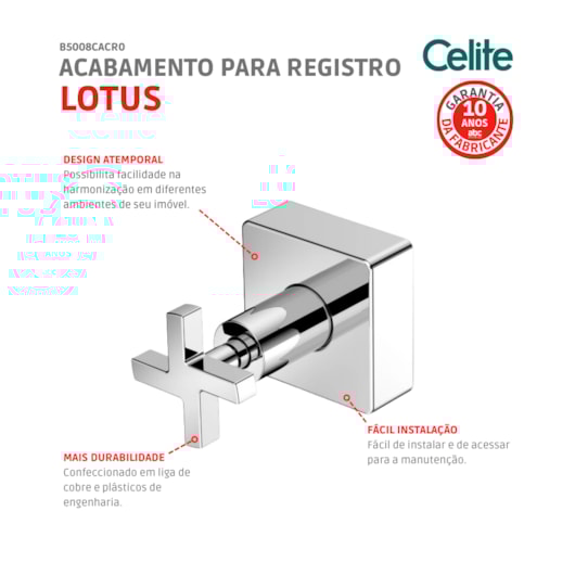 Acabamento Para Registro Base Deca Lotus 1.1/2 1.1/4 1 Cromada Celite - Imagem principal - 4d8cdea8-7561-4f3c-ab12-34018de3ff1d