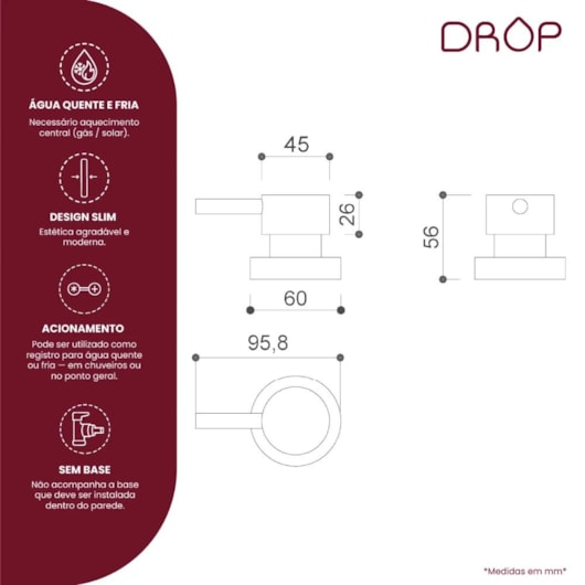 Acabamento Para Registro Base Deca Meber Docol Black Matte Drop - Imagem principal - 88937bdb-1b62-4a97-aea2-4671aa1a3052