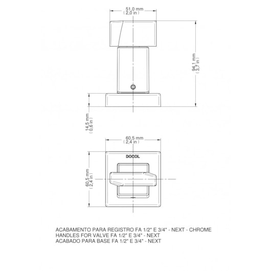 Acabamento Para Registro Base Fabrimar Next 1/2