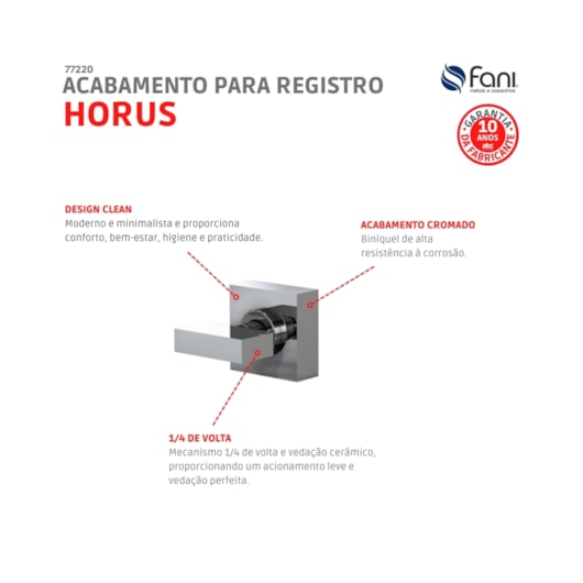 Acabamento Para Registro Base Horus 450 Cromado Fani 3/4 509 - Imagem principal - 5df527a2-29cf-4fa1-9795-d0994a4297aa