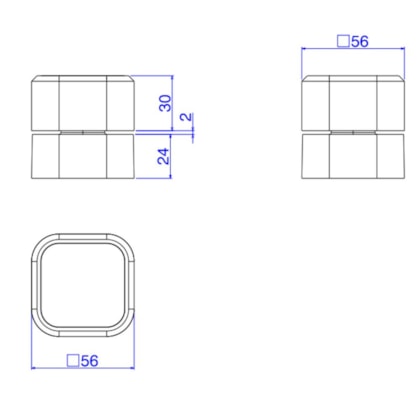 Acabamento para Registro de Gaveta 1/2, 3/4 e 1 Quadrado You Black Matte Deca