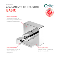 Acabamento para Registro de Gaveta e Pressão Base Deca 1.1/4 1.1/2 Elite Cromado Celite