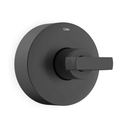 Acabamento para Registro de Gaveta e Pressão Base Deca 1.1/4 1.1/2 Flow Preto Matte Celite