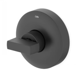 Acabamento para Registro de Gaveta e Pressão Base Docol 1.1/4 1.1/2 Flow Preto Matte Celite