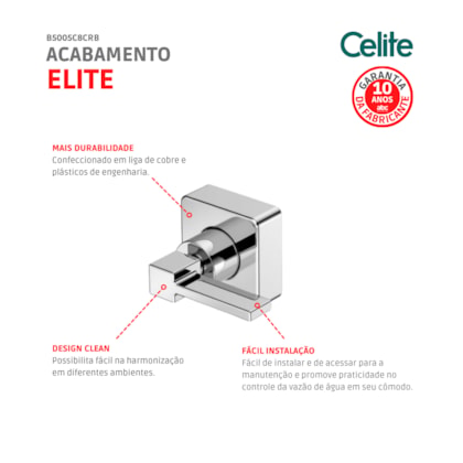 Acabamento para Registro de Gaveta e Pressão Base Docol 1/2 3/4 1 Elite Cromado Celite