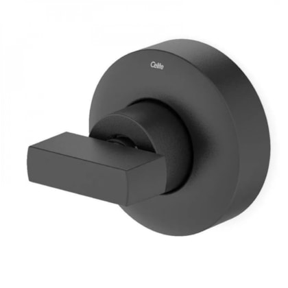 Acabamento para Registro de Gaveta e Pressão Base Docol 1/2 3/4 1 Flow Preto Matte Celite
