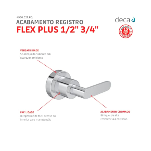 Acabamento Para Registro De Gaveta Flex Plus 1/2