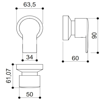 Acabamento Para Registro De Pressão e Gaveta Soul Para Base Docol Kr651 Cromado Kromma