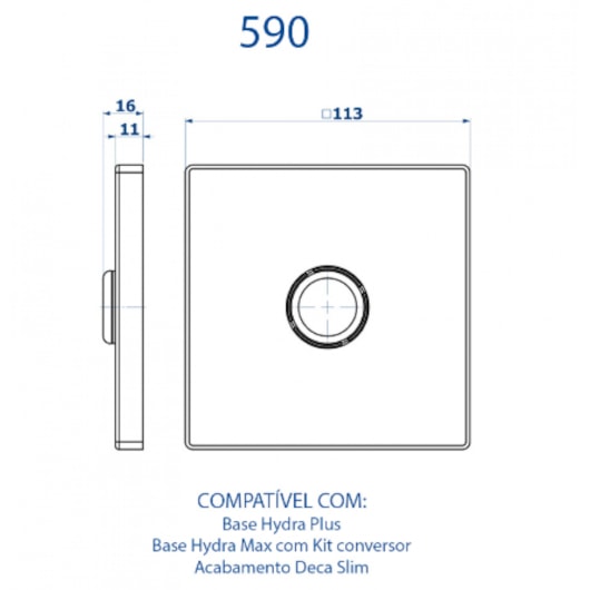 Acabamento Para Válvula De Descarga 590 Bases Deca Slim E Hydra Preto Fosco Fani  - Imagem principal - a5dd9e24-22d7-40f3-a367-89a8e960a9a8