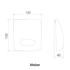 Acabamento para Válvula de Descarga Universal Preto Matte Meber