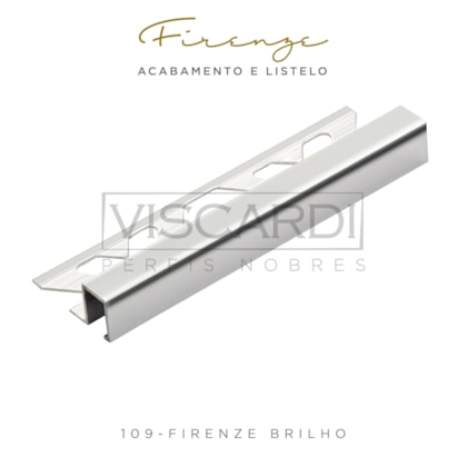 Acabamento Viscardi Para Parede Firenze 109 Cromado Brilho Alumínio Anodizado