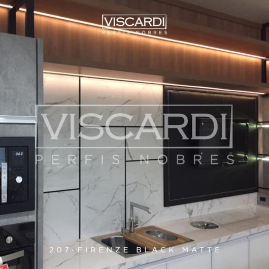 Acabamento Viscardi Para Parede Firenze 207 Black Matte Alumínio Anodizado - Imagem principal - 39299bd1-9aa7-4981-ba7e-397468e24e9c