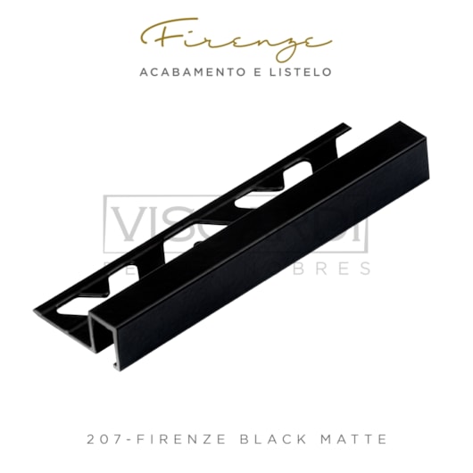 Acabamento Viscardi Para Parede Firenze 207 Black Matte Alumínio Anodizado - Imagem principal - 6839b52c-5aed-41b3-8ab0-c37a220b62ee