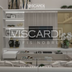 Acabamento Viscardi Para Parede Luxor 225 Cromado Brilho Alumínio Anodizado