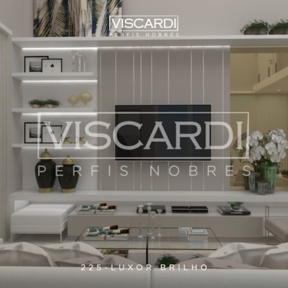 Acabamento Viscardi Para Parede Luxor 225 Cromado Brilho Alumínio Anodizado