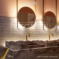 Acabamento Viscardi Para Parede Slis 76 Slis Gold Aço Inox 304