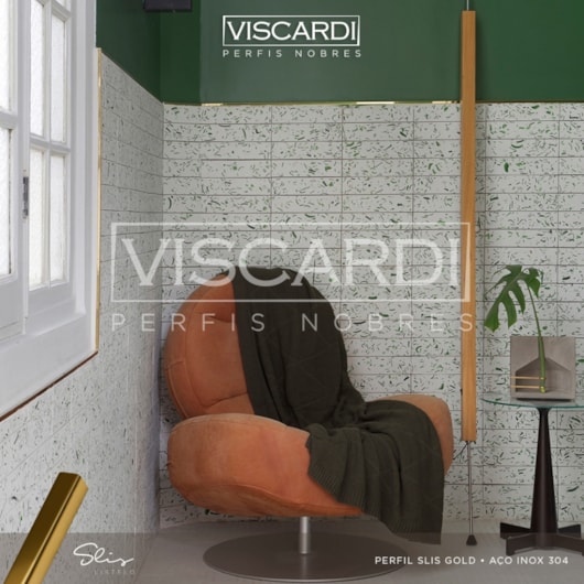 Acabamento Viscardi Para Parede Slis 76 Slis Gold Aço Inox 304  - Imagem principal - 7bbbb17e-ad10-4d70-822b-5232e4ca58bf