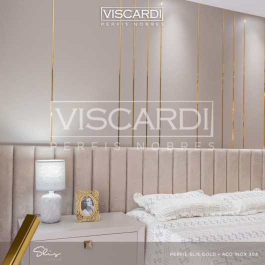 Acabamento Viscardi Para Parede Slis 76 Slis Gold Aço Inox 304  - Imagem principal - ff373e6f-9252-4bf5-a3bd-2460d35d2335