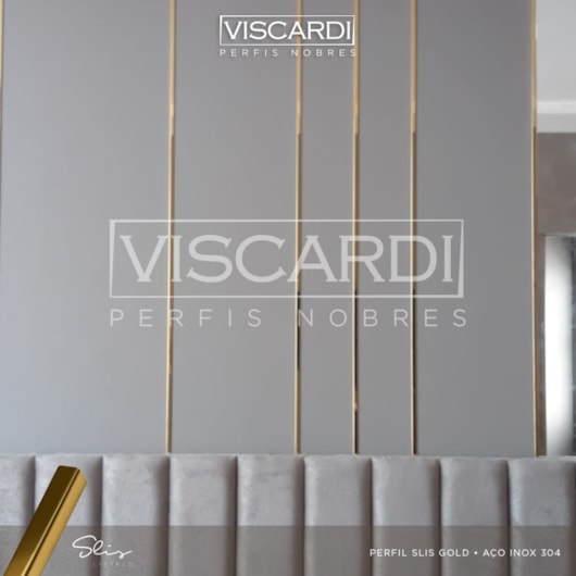 Acabamento Viscardi Para Parede Slis 76 Slis Gold Aço Inox 304  - Imagem principal - f8471384-c680-4623-bbab-3dbba27ef9ba