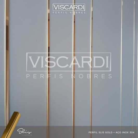 Acabamento Viscardi Para Parede Slis 76 Slis Gold Aço Inox 304  - Imagem principal - c2fba364-0e9b-4222-854d-305c322f1eba