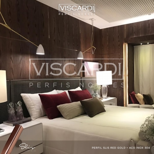 Acabamento Viscardi Para Parede Slis 77 Slis Red Gold Aço Inox 304 - Imagem principal - 27e61933-40f4-401e-a736-d3dc0e112c51