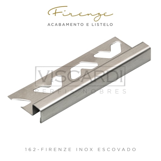 Acabamento Viscardi Para Piso E Parede Firenze 162 Inox Escovado Aço Inox 304  - Imagem principal - 0d819c69-a004-41cc-ad4e-0c3b3d1abeb2