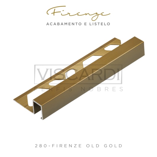 Acabamento Viscardi Para Piso E Parede Firenze 280 Old Gold Acetinado Alumínio Anodizado  - Imagem principal - 35bee975-43ce-4c3e-9795-46b44721e70c